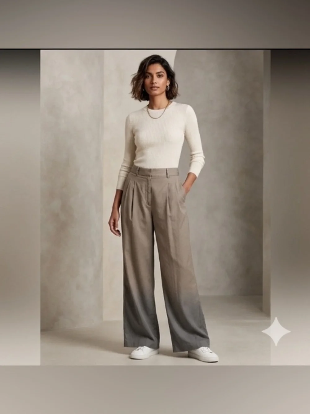 Babaton Linen Blend Straight Leg Tan Pants Size 10